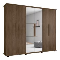 Roupeiro 6 Portas Bérgamo Freijó com Espelho