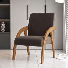 Poltrona em Veludo com Apoio para Os Braços Duda Bombom