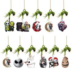 Enfeites de Natal: 11 peças, brincos, pingentes, tema de terror