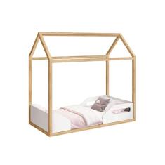 Mini Cama Montessoriana Zoe Infantil Branco Fosco/Madeira Pinus - Reller