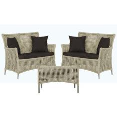 2 Sofás Área e Mesa Igapó Alumínio Pintura Fendi Corda Náutica Estofad