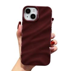 QLTYPRI Capa compatível com iPhone 15, linda capa com estampa ondulada de água ondulada para meninas e mulheres, fina, acetinada, brilhante, silicone macio, TPU (poliuretano termoplástico), capa