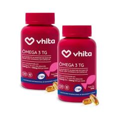 Ômega 3 1000mg Rico em EPA DHA com Selo IFOS e Vitamina E - 120 cápsulas Vhita (2 unidades)