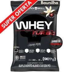 Whey Protein Concentrado TURBO Black Skull 907G - Refil, Baunilha, 907