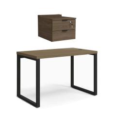 Mesa com Gaveteiro Escritório Home Office 1,2m 2 Gavetas Kappesberg