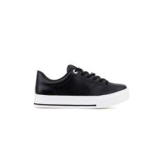 Tênis Casual Feminino Via Marte Flatform Preto-Feminino