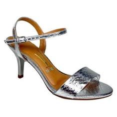Sandália Vizzano Salto Fino Metalizada Feminina-Feminino