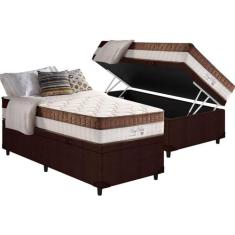 Cama Box Baú Solteiro: Colchão Molas Anjos King Best Superlastic + Bas