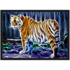 Quadro Decorativo Animais Tigre Decoração Com Moldura - Vital Quadros
