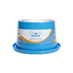 Comedouro Ergonômico NF Pet Mr. Bigode Júnior Antiformigas Azul para Gatos - 140 mL