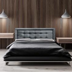 Cabeceira Painel Solteiro Veneza Luxor 10 Suede Liso Cinza 90 X 60 rbl