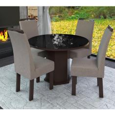 Conjunto Mesa Redonda com 4 Cadeiras New Ametista Talismã