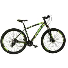  Bicicleta Aro 29 Ksw Xlt 27v Freio Hidráulico K7 Garfo com Trava - Preto\Verde