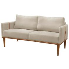 Sofá Namoradeira Milla Luxo Castellar Móbile Veludo Bege Claro Veludo Bege Claro