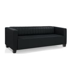 Sofá 3 Lugares Diamante 196 Cm Konfort King Preto