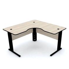 Mesa Em L P/ Escritório 140X140 Pandin Maxxi - Nogueira/Preto