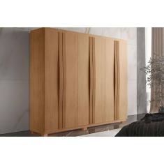 Guarda Roupa Casal 6 Portas e 2 Gavetas c/ Pés Grécia Naturale - Rufato