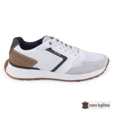 Tênis Masculino Pegada 110701 Couro cadarço elástico Amortech