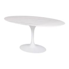 Mesa Saarinen Oval Espírito Santo 198x122cm - Base Branca - mgsaarinen