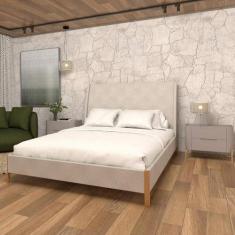 Cama com Cabeceira Queen Sob Medida e 2 Mesas 100% MDF - Casa Lar Dorm