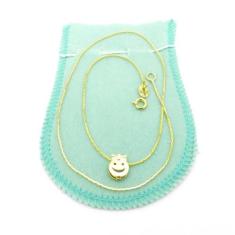 Corrente Feminina 40Cm 2 Menina 2 Menino Folheada Ouro Cr532 - Wnbijou