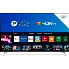 Smart TV Philips 50PUG7625 4K UHD, P5, HDR10+, Dolby Vision, Dolby Atmos, Bluetooth, WiFi, 3 HDMI, 2 USB - Preto Bordas ultrafinas