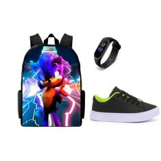 Conjunto Masculino Escolar Mochila mais Tenis E Relogio Lançamento Top