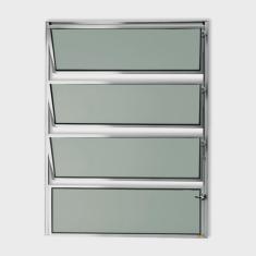 Janela Basculante de Alumínio 80x80cm com Vidro Boreal Anodizado Master Brimak