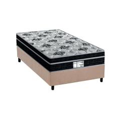 Cama Box Solteiro: Colchão Molas Probel Prolastic Born + Base Crc Suede Clean(88X188)