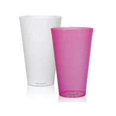 Kit 2 Copos Big Drink Branco E Rosa 550 Ml Acrílico