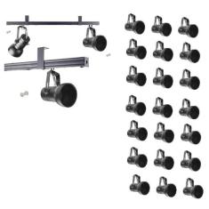 Kit 21 Spot Trilho Perfilado Eletro calha Par20 Bulbo OL7 - Hiperlight