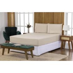 Jogo De Lençol Queen 3 Peças Algodão Micro Percal Com Elástico e Fronh