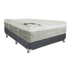 Cama Box Casal Completa Kit Summer Winter 138x188 com Colchão Molas Ensacadas Suede Gray Colchões Castor