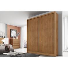 Guarda Roupa Solteiro Thor-Dante 2 Portas de Bater 3 Gavetas MDF Cumaru Móveis Novo Horizonte