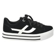 Tênis Feminino Via Marte Preto e Branco - 1001-Feminino