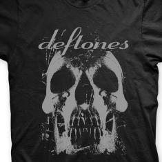 Camiseta Deftones Preta e Cinza em Silk 100% Algodão