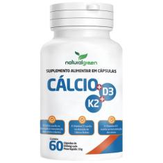 Cálcio+ D3+ K2 60 Cápsulas De 550Mg Natural Green