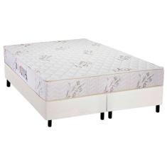Cama Box Queen: Colchão Espuma Luckspuma D45 Gran Luck + Base CRC Courano White(158x198)