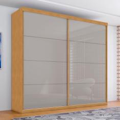 Guarda Roupa Com Espelho 2 Portas Aroeira Naturale Off White