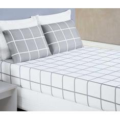 Lençol King Estampado Com Elástico 3 Peças 200 Fios Austin - Bia Enxov