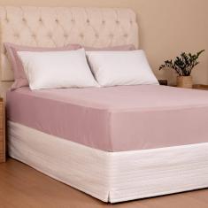 Jogo De Lençol Casal Padrão Linea Percal 200 Fios 3 Peças - Rose