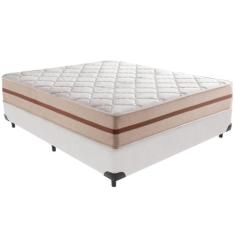 Cama Box Branco e Colchão Classic 22 cm Molas ensacadas Casal Anjos