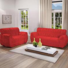 Kit Capa Para Sofa 2 e 3 Lugares 21 Elasticos Varias Cores - Arte & Ca