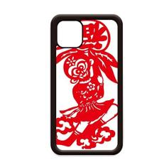 Capa de macaco chinês tradicional com flores de janela para iPhone 12 Pro Max para Apple Mini Mobile Case Shell