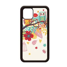Capa Illustration Animals Ramches Flowers Owls para iPhone 11 Pro Max para Apple Mobile Case Shell