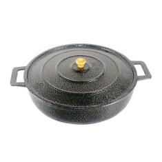 Frigideira Panela Alça de Alumínio Fundido Craqueada Preta  26cm