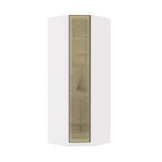 Guarda Roupa Modulado Canto Diagonal 1 Porta 83cm com Vidro Reflecta Bronze Prime Luciane Móveis