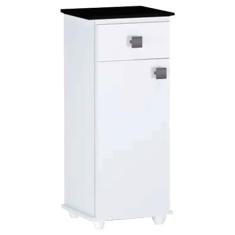 Balcão Multiuso para Bebedouro Ayla Branco Tampo Preto - Pallazio