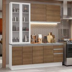 Armário De Cozinha Completa 190cm Glamy Madesa Branco Rustic