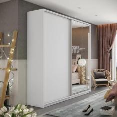 Guarda Roupa Solteiro com Espelho 2 Portas Terrazo MDF BP Yescasa